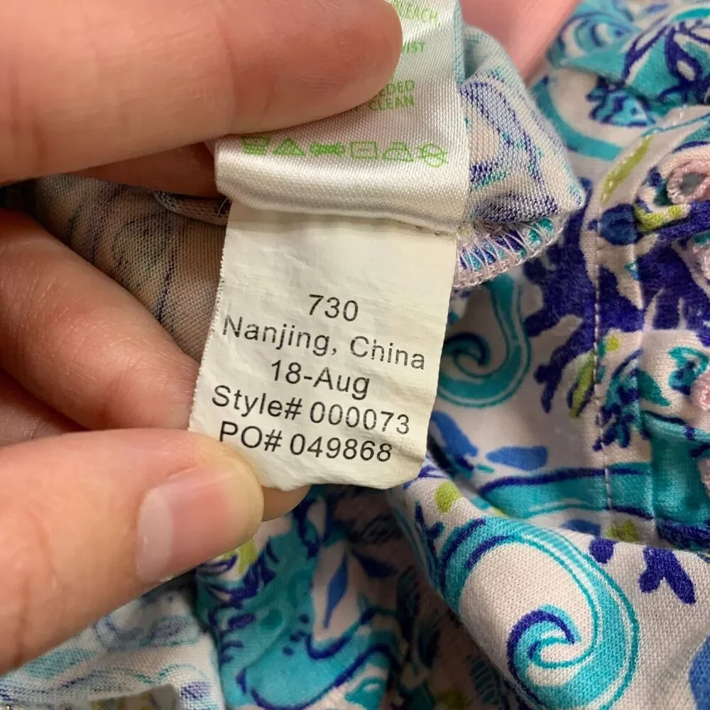 Lilly Pulitzer Shorts‎ Womens S Small Multi Ruffle Trim Bringing Mermaid PJ Knit
